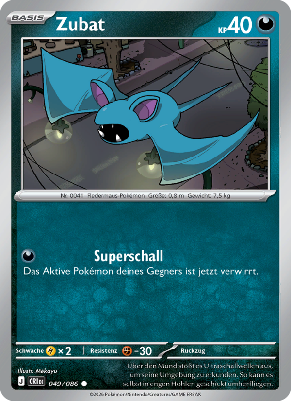 Zubat - Chaos Rising (Common) [CRI-49] | German, Near Mint German / Near Mint / Normal
