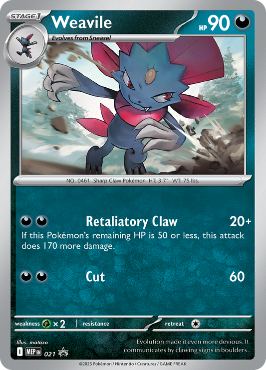 Weavile - ME Black Star Promos (Promo) [MEP-21] | English, Near Mint English / Near Mint / Normal