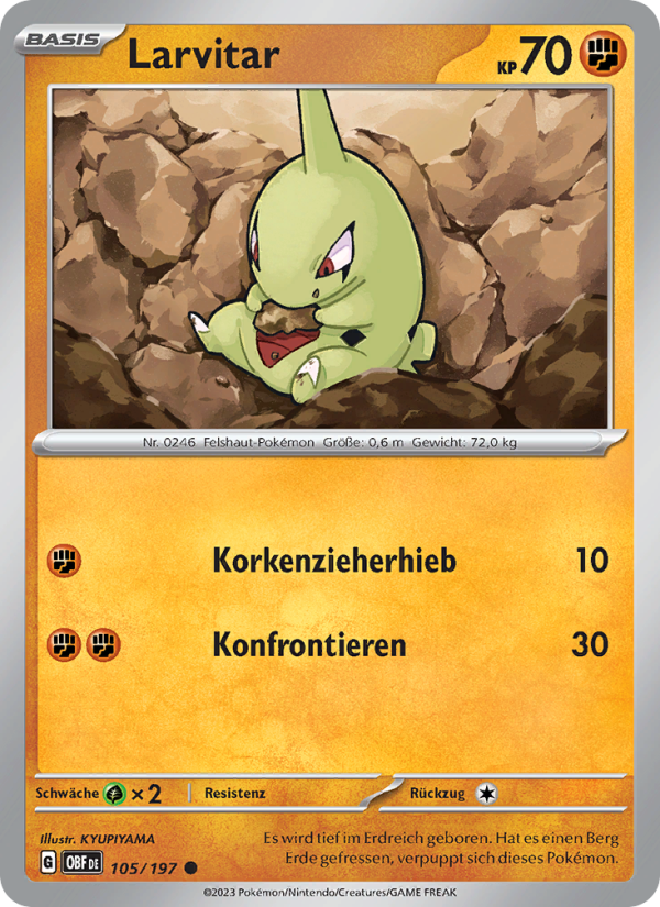 Larvitar - Obsidian Flames (Common) [OBF-105] | German, Near Mint German / Near Mint / Normal