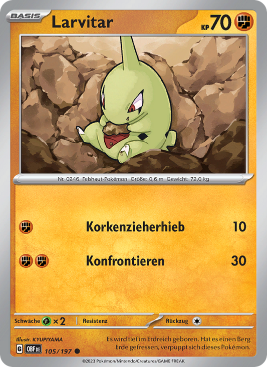 Larvitar - Obsidian Flames (Common) [OBF-105] | German, Near Mint German / Near Mint / Normal