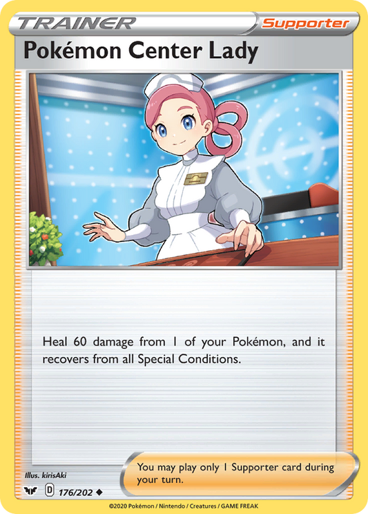 Pokémon Center Lady - Sword & Shield (Uncommon) [SSH-176] | English, Near Mint, Reverse Holo English / Near Mint / Reverse-Holo Normal